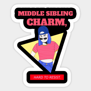 Middle children charm Sticker